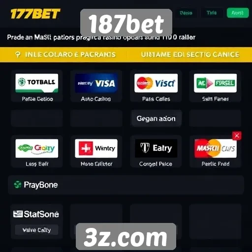 Opções de pagamento no 187bet